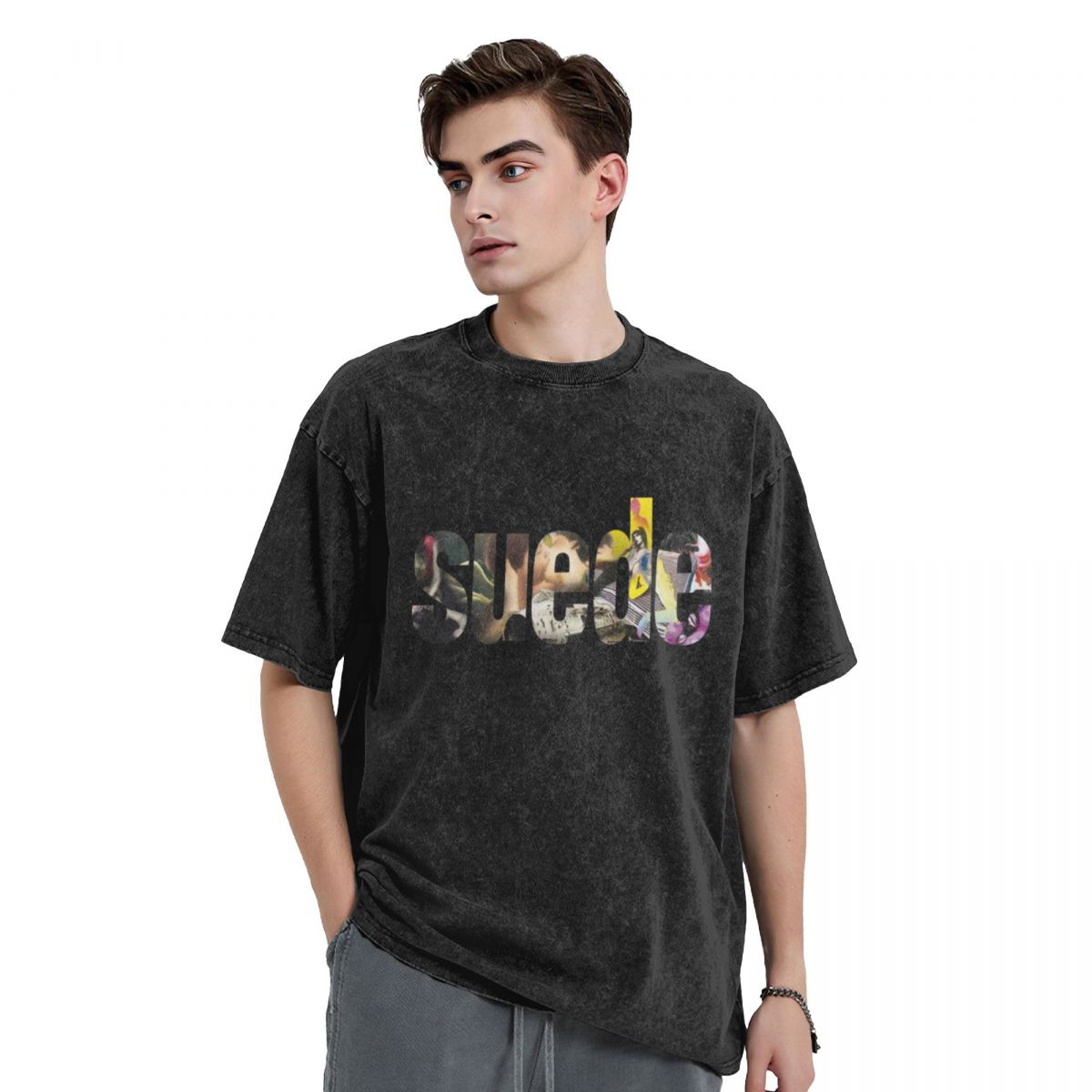 Summer Clothing London - เสื้อยืดผู้ชายผ้านิ่มแห้งเร็วแบบ Kaus band สไตล์ลอนดอน