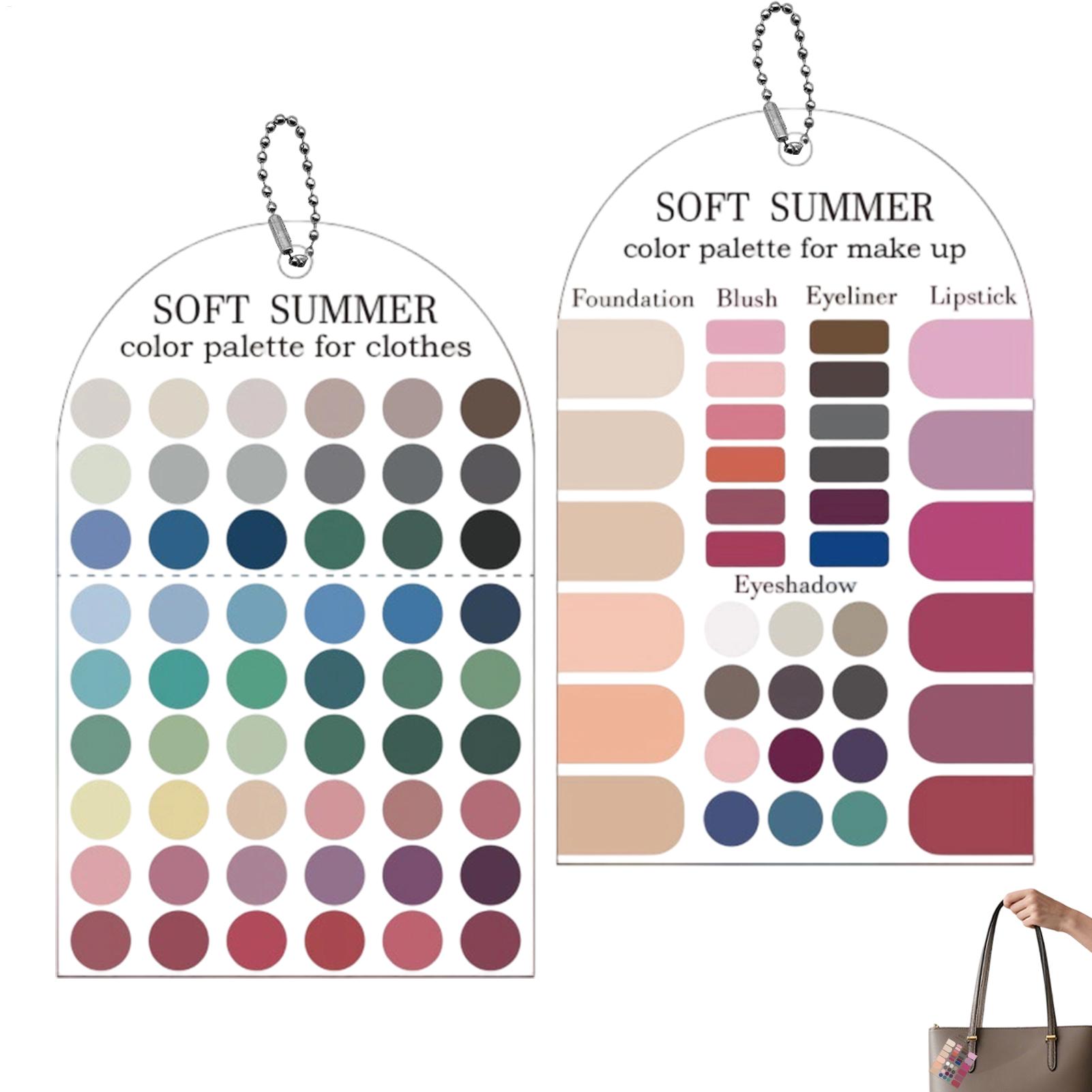 Summer Clothing Color Palette - การ์ดสีอะคริลิคแบบนุ่ม 2 ชิ้น สำหรับฤดูร้อน การ์ดตัวอย่างสีตามฤดูกาล คู่มือการจับคู่สีสำหรับเสื้อผ้า