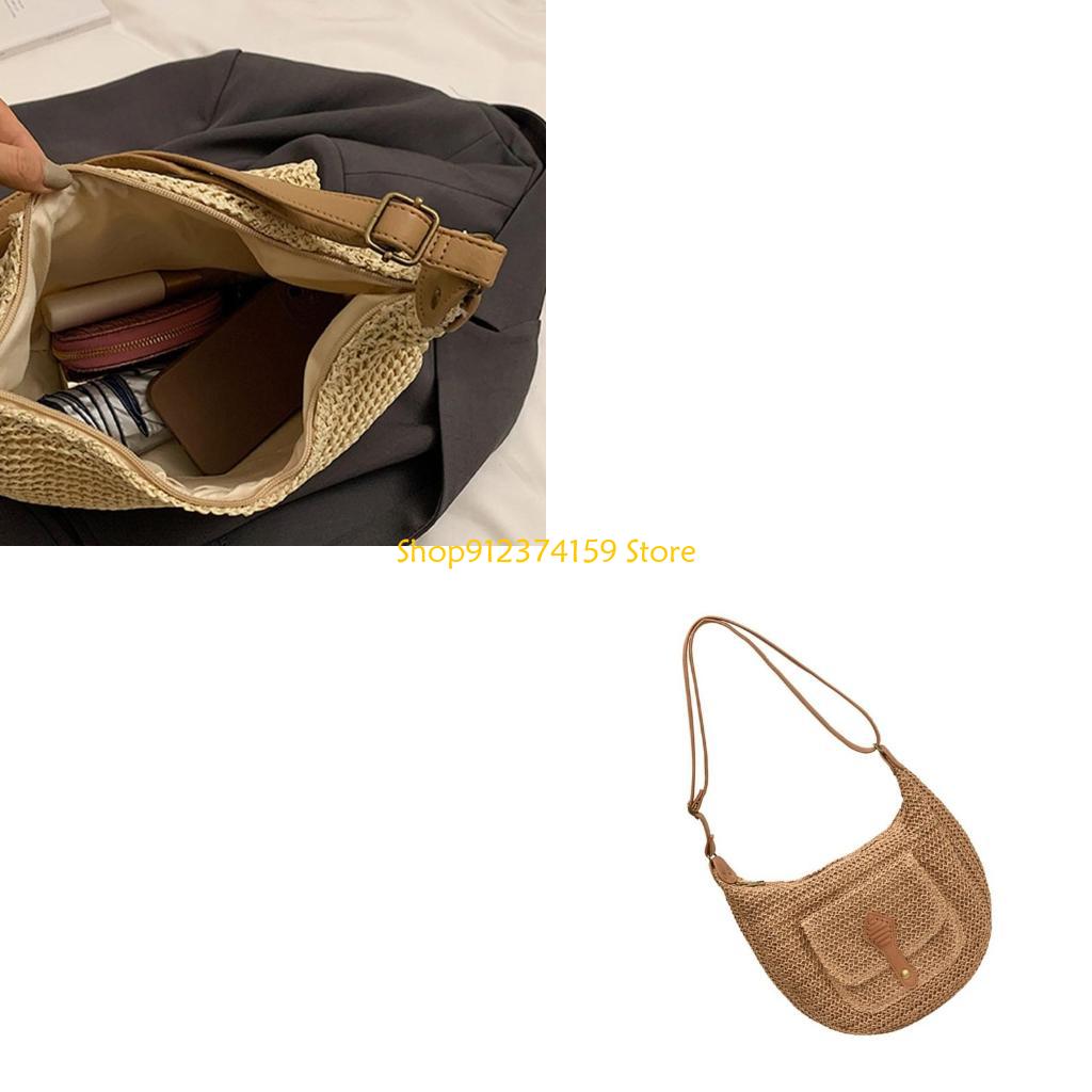 Beach Bag Straw - G5AEผู้หญิงฟางกระเป๋าชายหาดCrossbodyกระเป๋าทอHandmadeกระเป๋าสะพายกระเป๋าทุกวัน