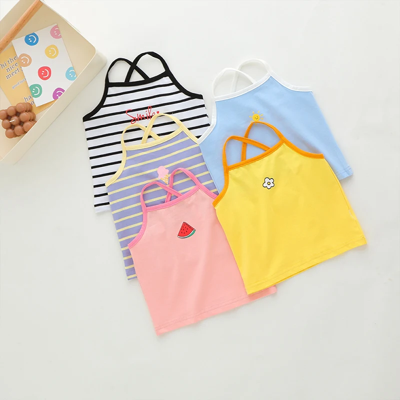 Summer Clothing Newborn - เด็กฤดูร้อนเสื้อผ้าเด็กทารกการ์ตูนน่ารัก Tank Top เด็กเกาหลีเสื้อกั๊กหวานน่ารักเสื้อยืด 2024 สาวน้อยเครื่องแต่งกาย