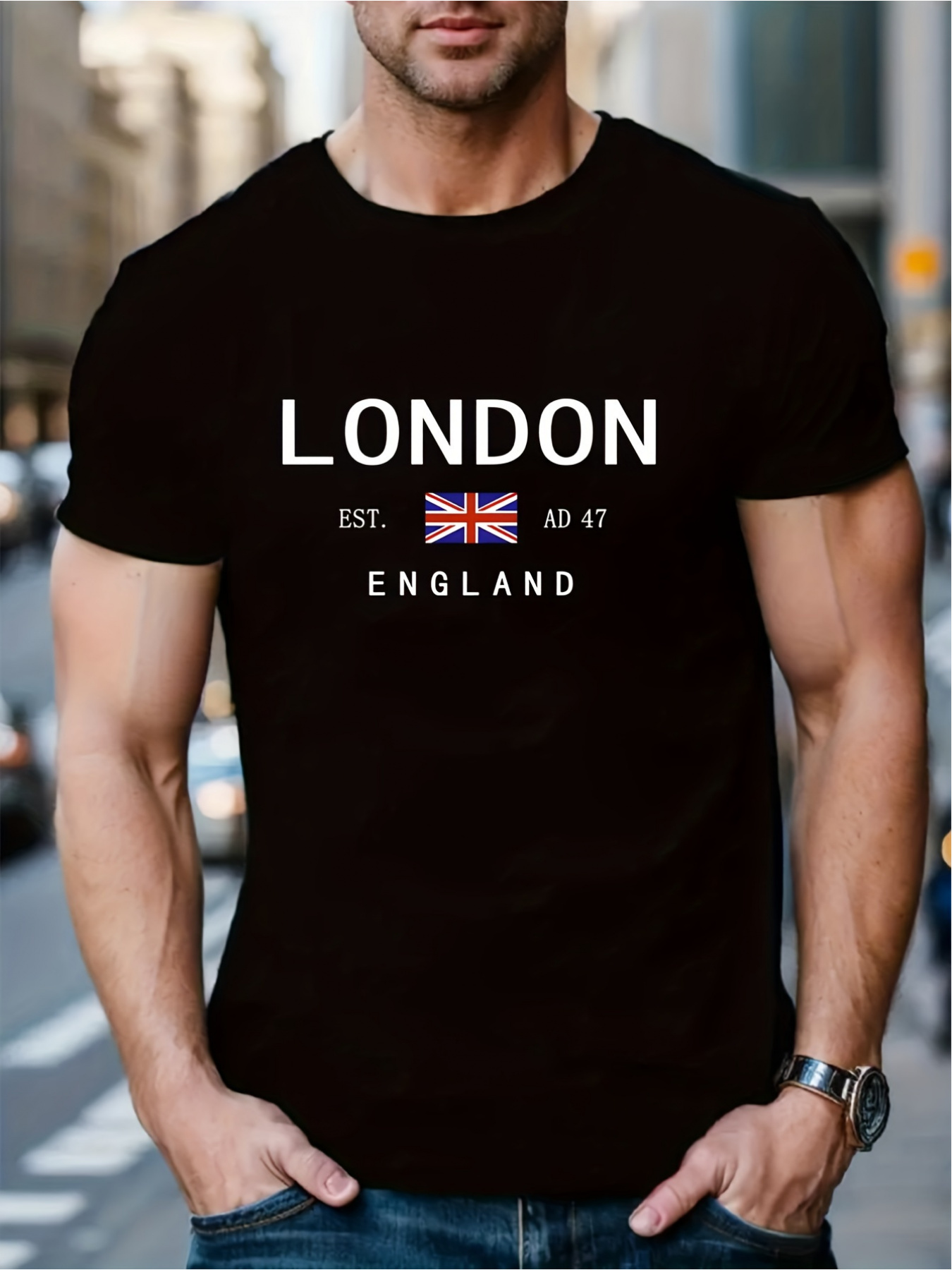 Summer Clothing London - เสื้อยืดพิมพ์ลายลอนดอน อังกฤษ สำหรับผู้ชายและผู้หญิง สไตล์สปอร์ต สตรีท แฟชั่นเรียบง่าย
