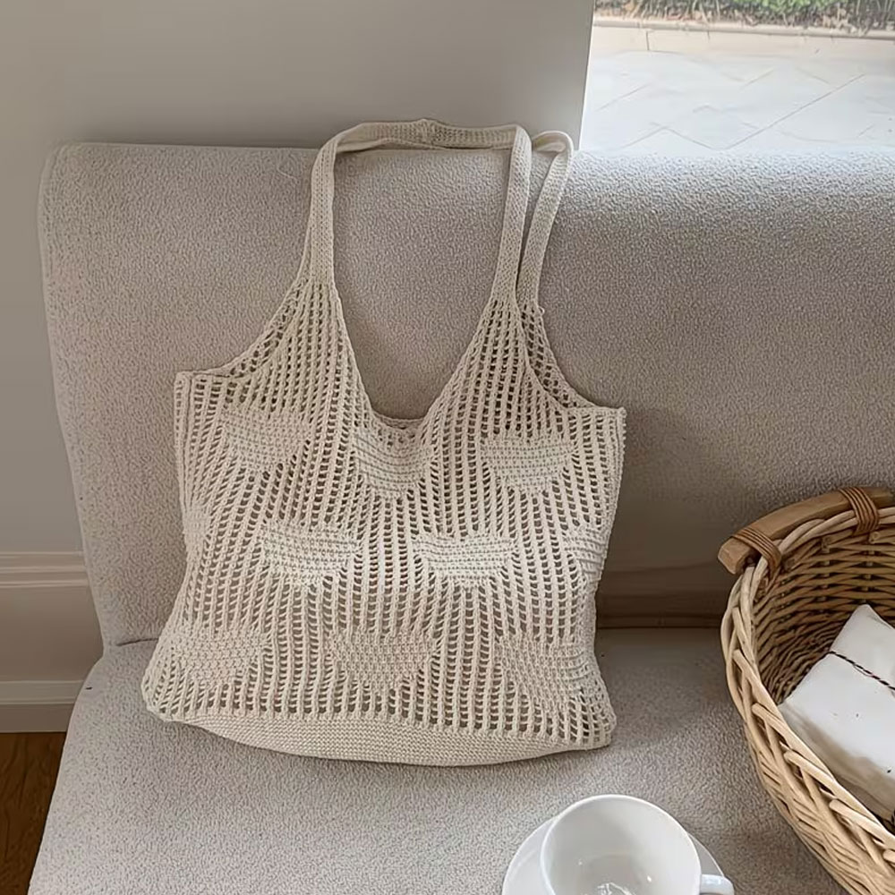 Beach Bag Straw - กระเป๋าถือสานด้วยมือสำหรับผู้หญิง - กระเป๋าสะพายชายหาดขนาดใหญ่พร้อมสายสะพาย เหมาะสำหรับวันหยุด การใช้งานในชีวิตประจำวัน ซักทำความสะอาดได้