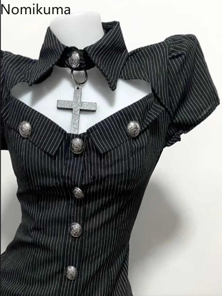 ชุดเซ็ตสองชิ้นสไตล์โกธิค เสื้อ - Summer Goth Clothing บทวิจารณ์และราคา