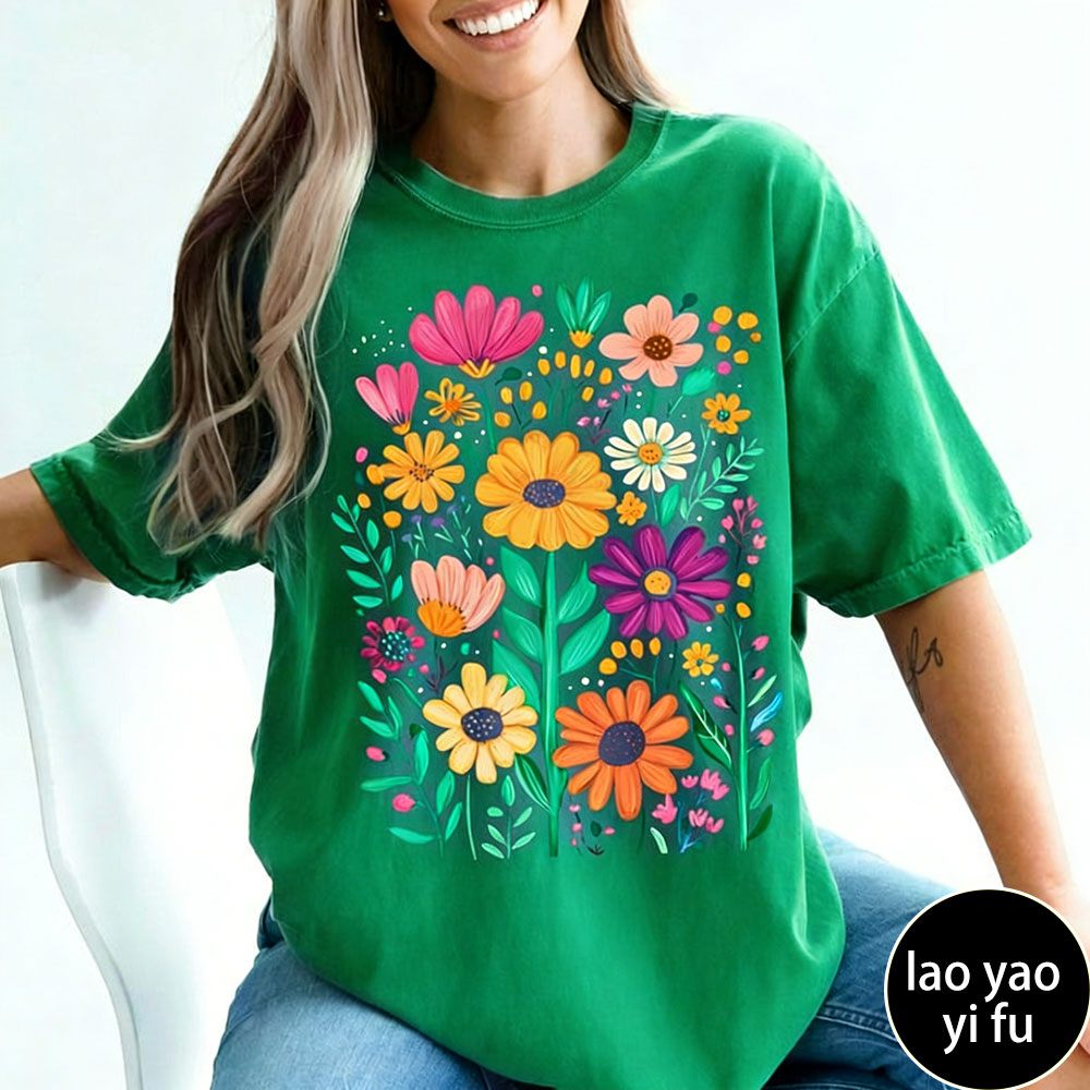 เสื้อยืดลายดอกไม้สไตล์โบฮีเมีย - Summer Clothing Vibes บทวิจารณ์และราคา