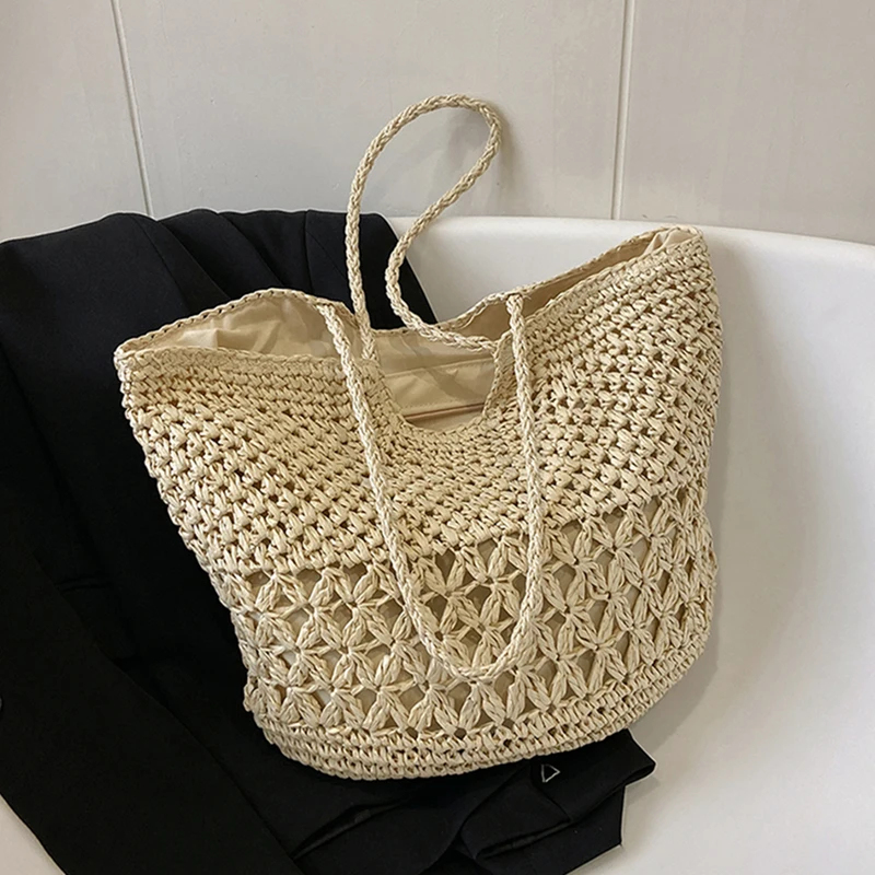 กระเป๋าสานดีไซน์ลำลอง กระเป๋าส - Beach Bag Straw บทวิจารณ์และราคา