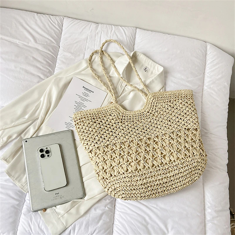 กระเป๋าสานดีไซน์ลำลอง กระเป๋าส - Beach Bag Straw บทวิจารณ์และราคา