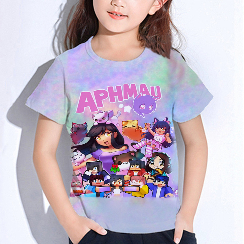 Aphmau meows เสื้อยืดแมวลายการ - Summer Clothing Newborn บทวิจารณ์และราคา