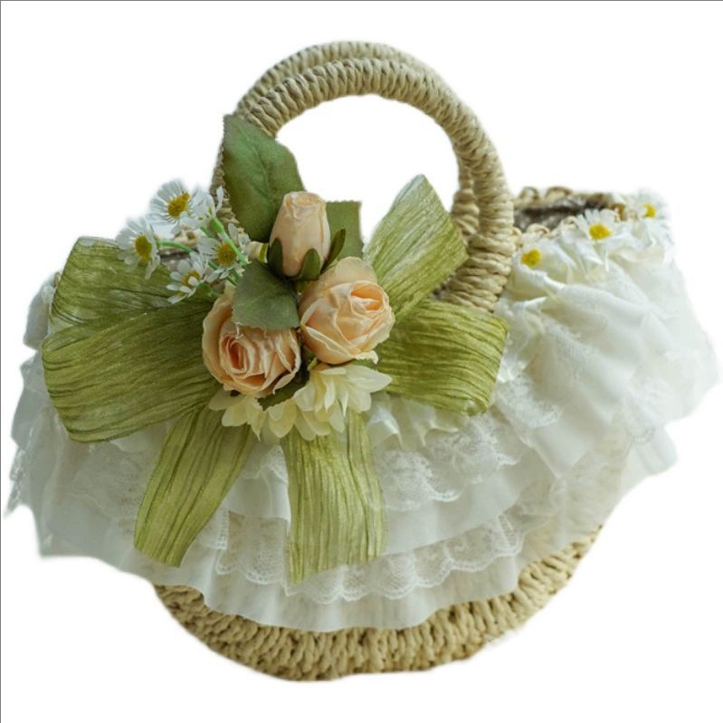 กระเป๋าสานฟางลูกไม้โลลิต้าสไตล - Beach Bag Straw บทวิจารณ์และราคา
