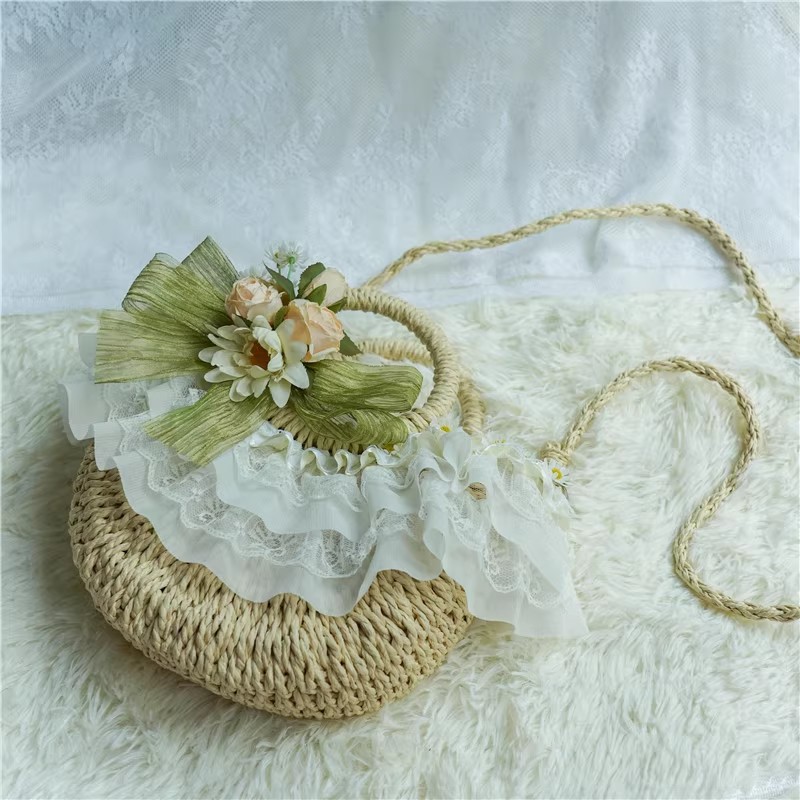 กระเป๋าสานฟางลูกไม้โลลิต้าสไตล - Beach Bag Straw บทวิจารณ์และราคา
