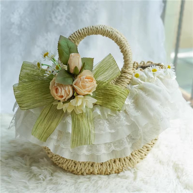 กระเป๋าสานฟางลูกไม้โลลิต้าสไตล - Beach Bag Straw บทวิจารณ์และราคา