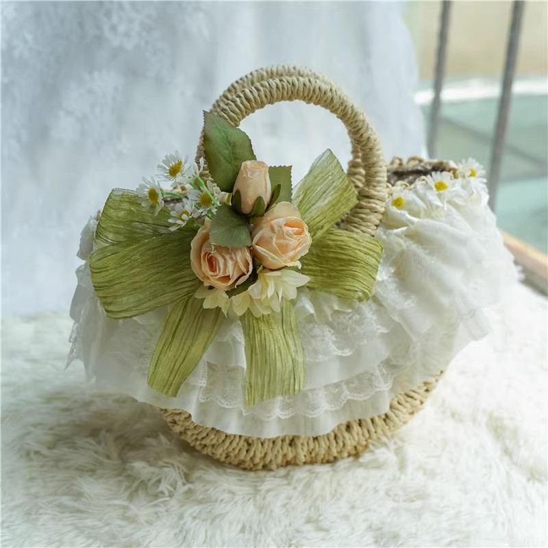 กระเป๋าสานฟางลูกไม้โลลิต้าสไตล - Beach Bag Straw บทวิจารณ์และราคา