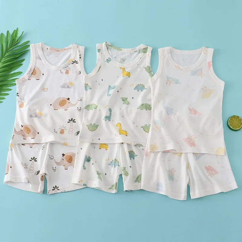 ชุดเสื้อกั๊กผ้าฝ้ายผสมใยไผ่สำห - Summer Clothing Newborn บทวิจารณ์และราคา