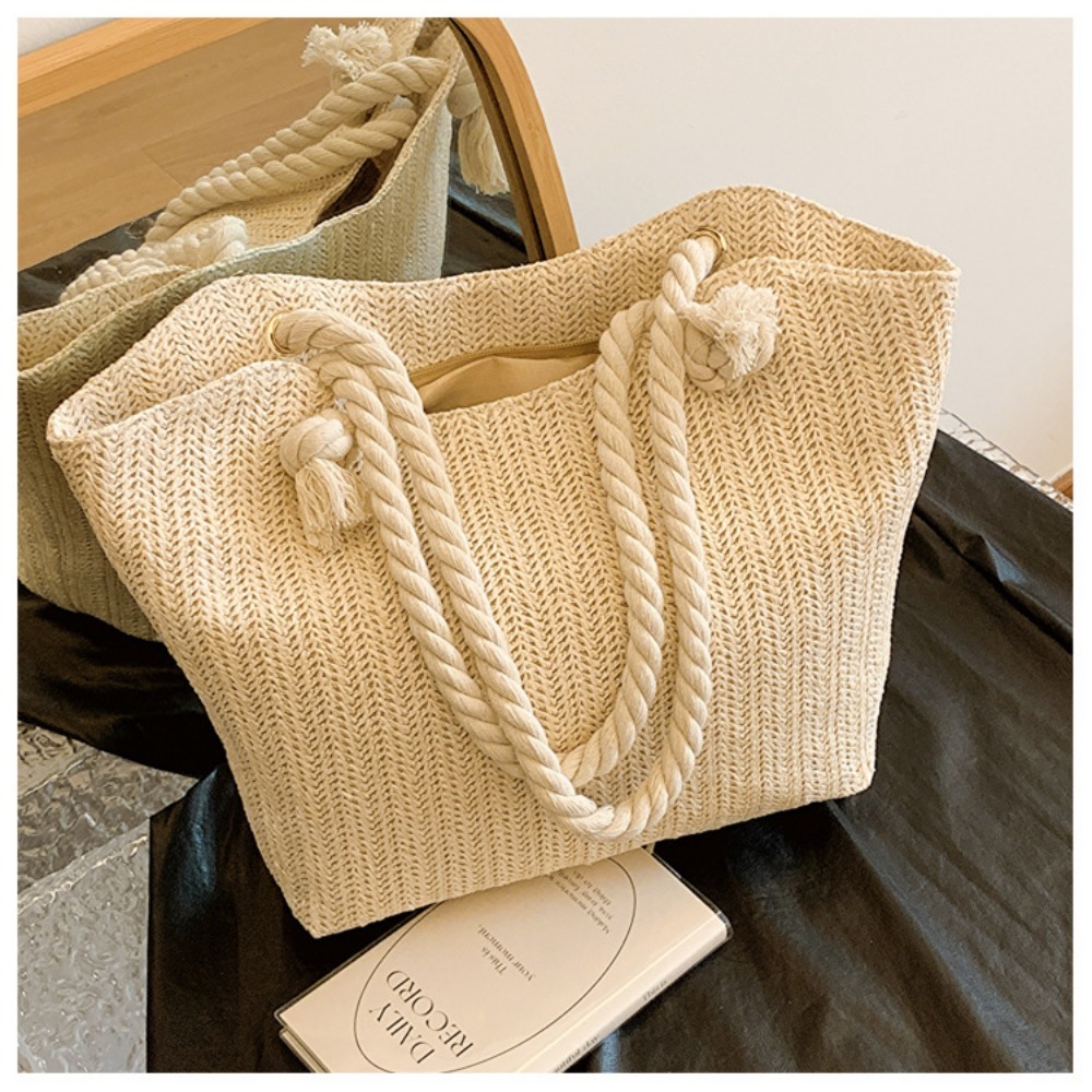 กระเป๋าชายหาดฤดูร้อนใหม่ กระเป - Beach Bag Straw บทวิจารณ์และราคา