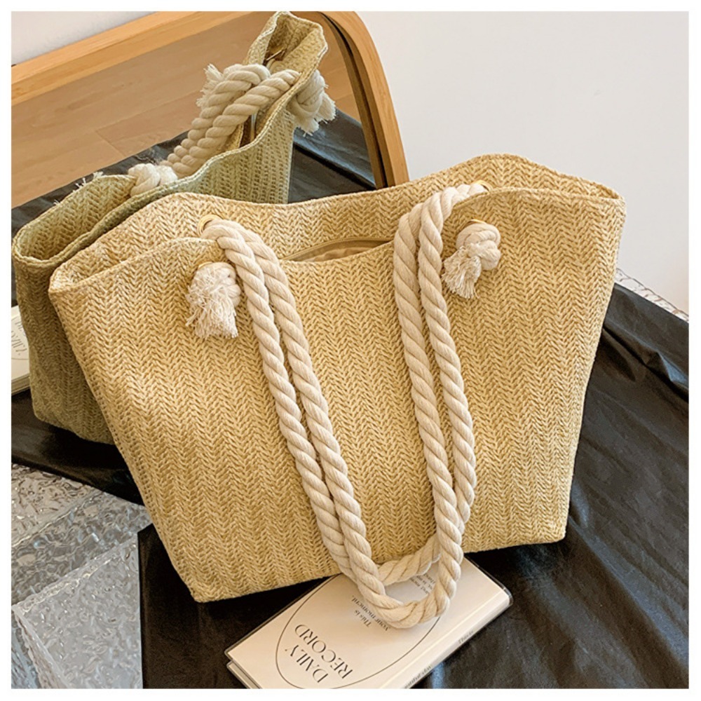 กระเป๋าชายหาดฤดูร้อนใหม่ กระเป - Beach Bag Straw บทวิจารณ์และราคา