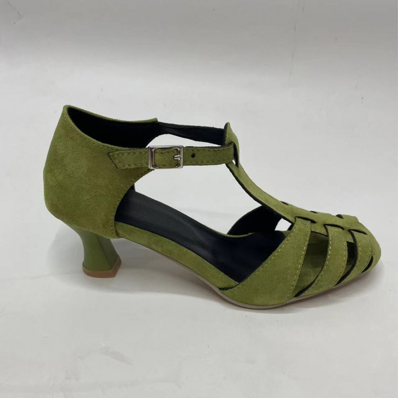 รองเท้าส้นเตี้ยแบบ T-Strap สีเ - Summer Clothing Offers บทวิจารณ์และราคา
