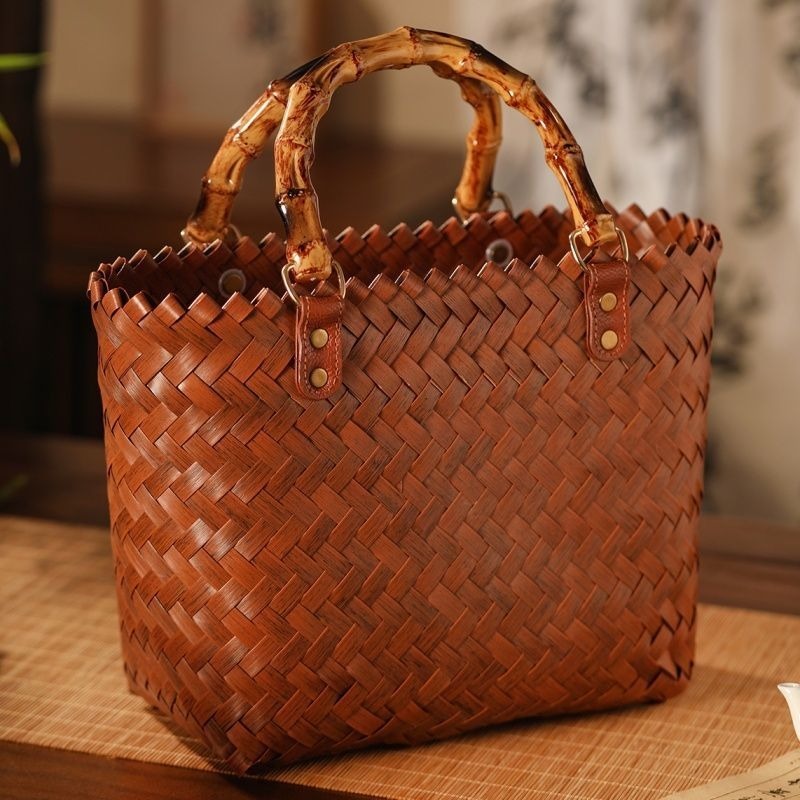 กระเป๋าถือทำมือล้วนๆ กระเป๋าเค - Beach Bag Straw บทวิจารณ์และราคา