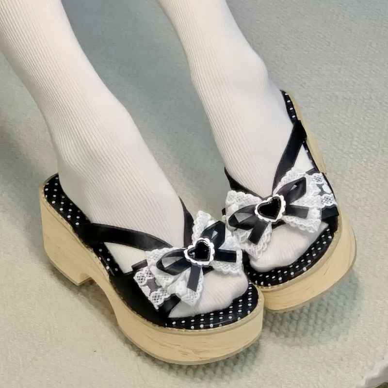 รองเท้าแตะพื้นหนาลายไม้ Sweet  - Summer Clothing Offers บทวิจารณ์และราคา