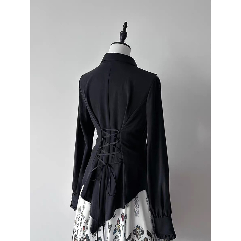 เสื้อเชิ้ตสีดำสไตล์โกธิคประดับ - Summer Goth Clothing บทวิจารณ์และราคา