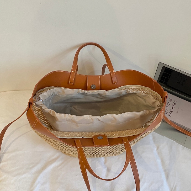 กระเป๋าถือสานแบรนด์ Vsper สำหร - Beach Bag Straw บทวิจารณ์และราคา