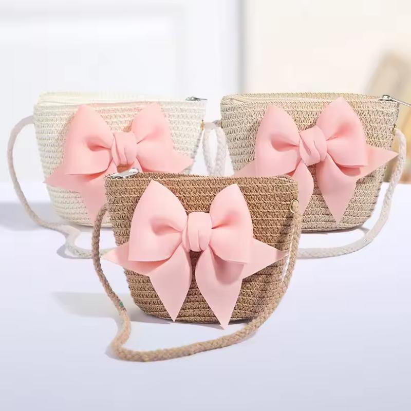 กระเป๋าสะพายไหล่สานสำหรับเด็กผ - Beach Bag Straw บทวิจารณ์และราคา