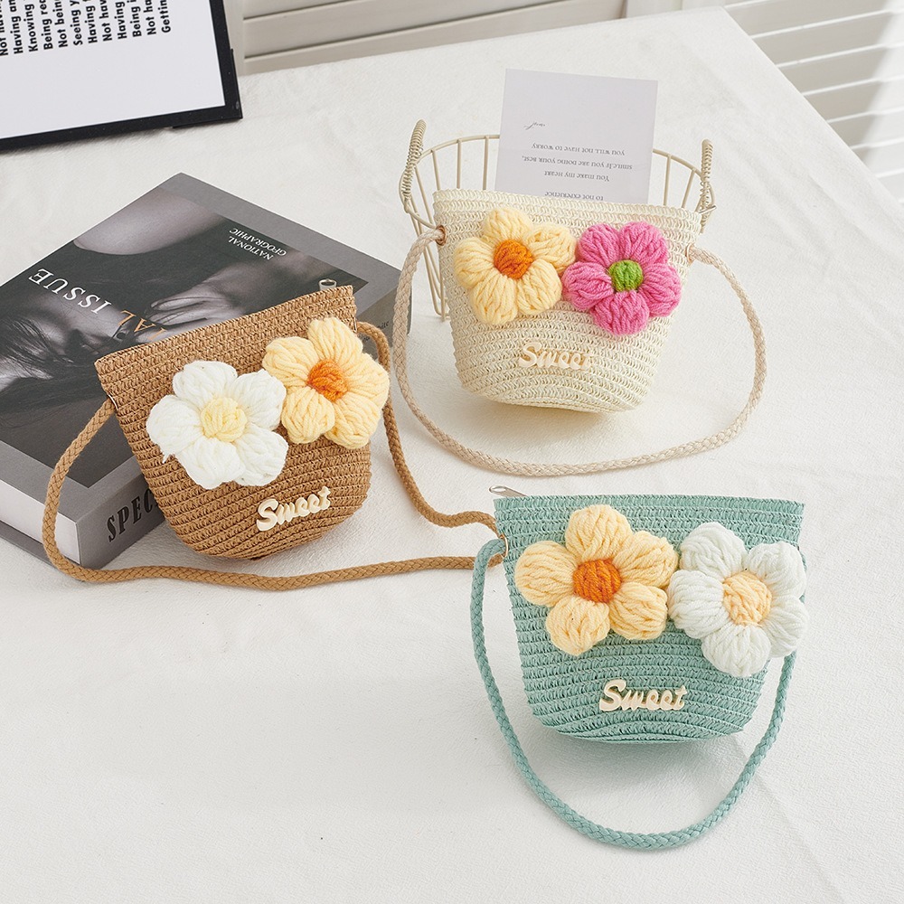 กระเป๋าถือฟางลายดอกไม้เจ้าหญิง - Beach Bag Straw บทวิจารณ์และราคา