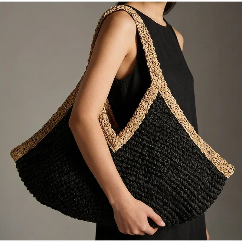 กระเป๋าถือสานมือใหม่ล่าสุดสำหร - Beach Bag Straw บทวิจารณ์และราคา
