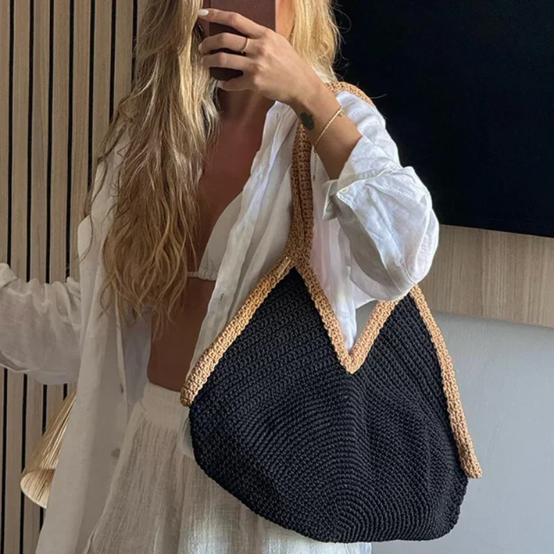 กระเป๋าถือสานมือใหม่ล่าสุดสำหร - Beach Bag Straw บทวิจารณ์และราคา
